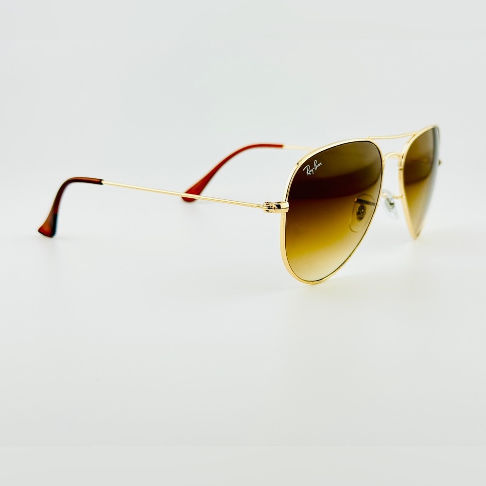 Ray-Ban Aviator Sunglasses RB3025 Gold Frame Gradient Brown Lenses 58mm UNISEX! - Picture 9 of 16